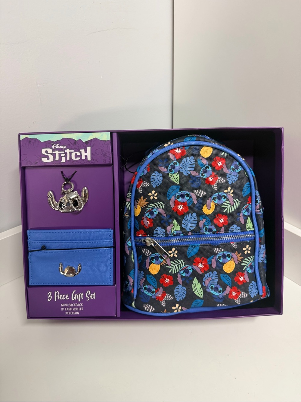 Disney Stitch Kids Mini Backpack & Wallet Set in Blue